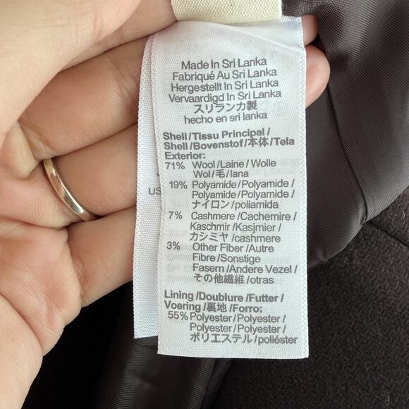 Madewell The Gianna Coat Womens 12 Brown Wool Cashmere Italian Insuluxe Fabric - Picture 8 of 15